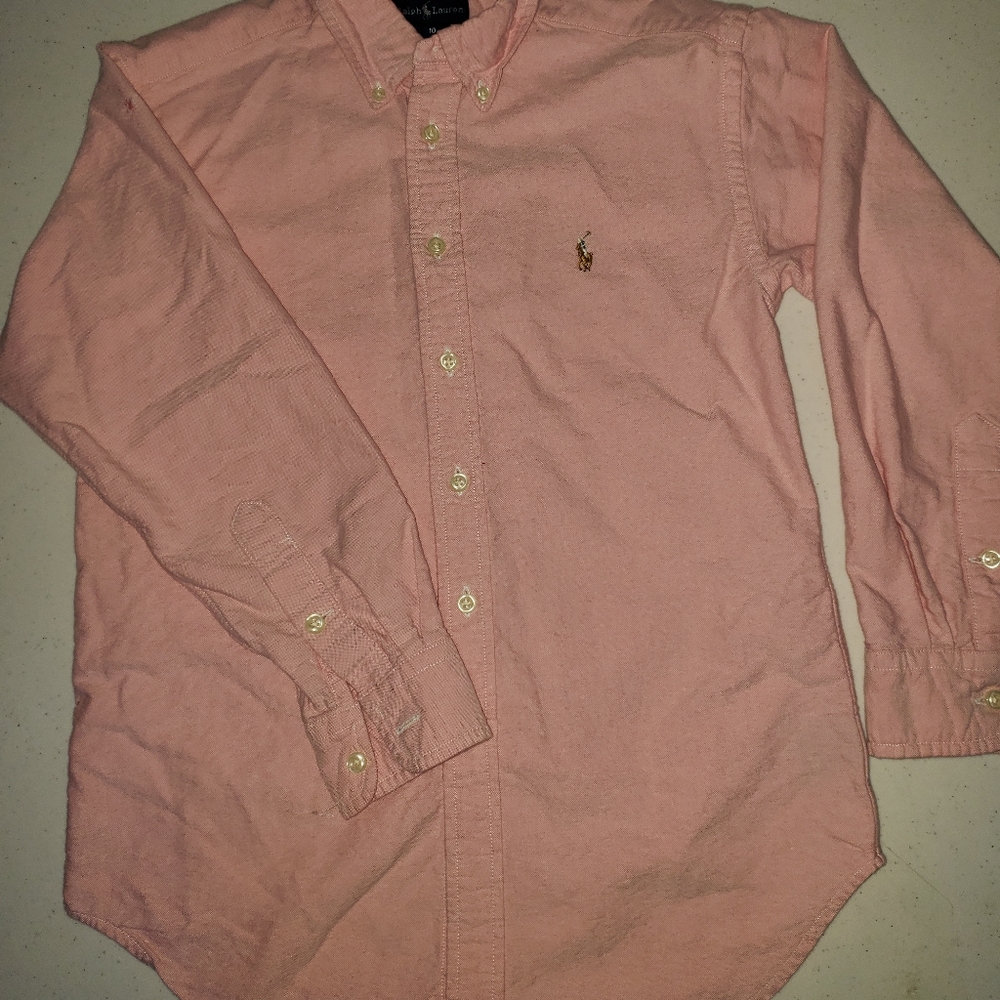 Pink Ralph Lauren button up shirt